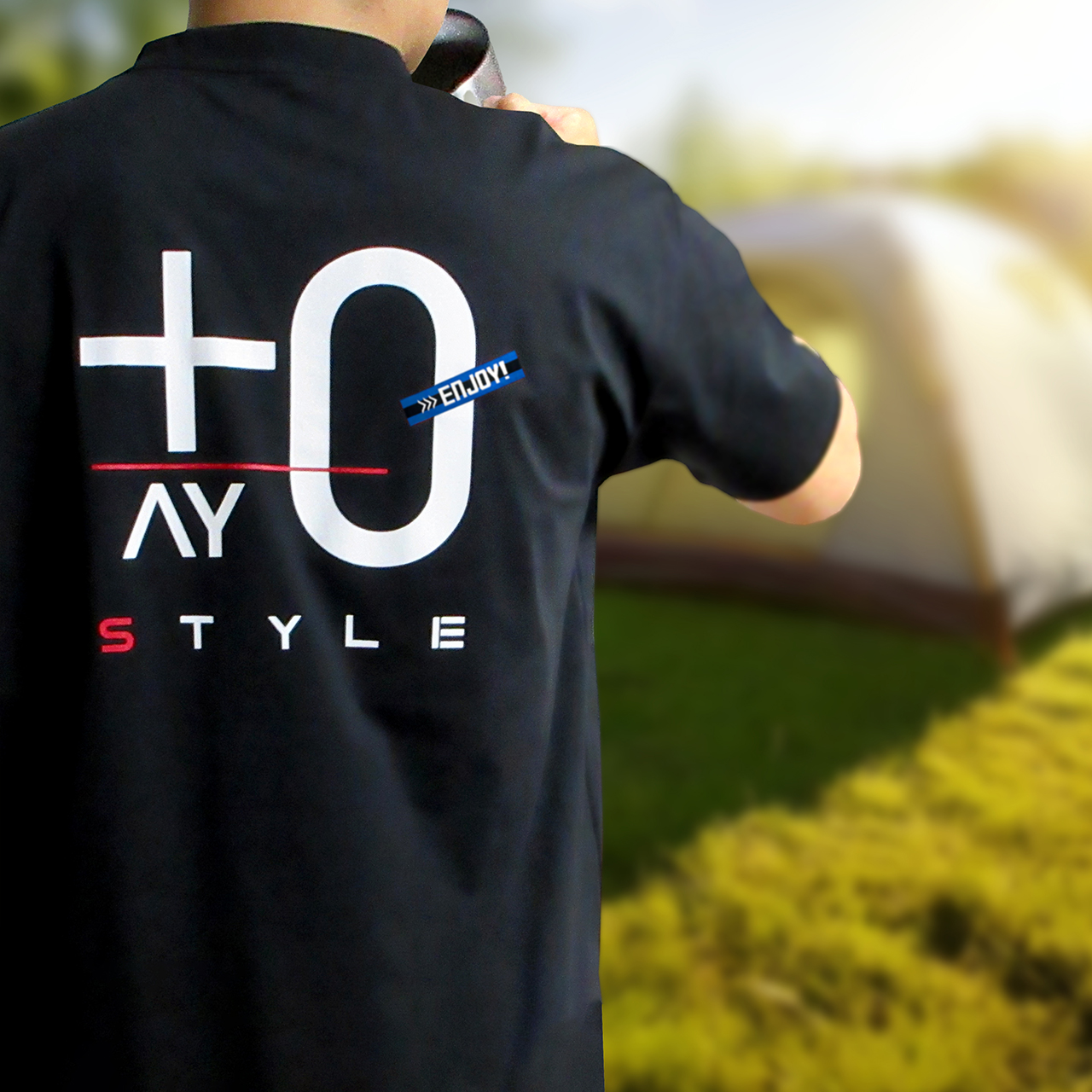 +0AY STYLE BACK PRINT COTTON-LIKE DRY SHIRT