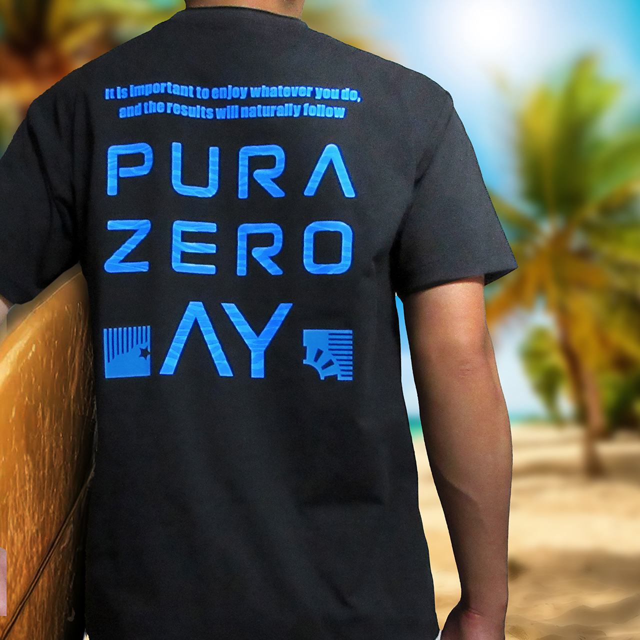 WAVE PATTERN BACK PRINT COTTON-LIKE DRY SHIRT