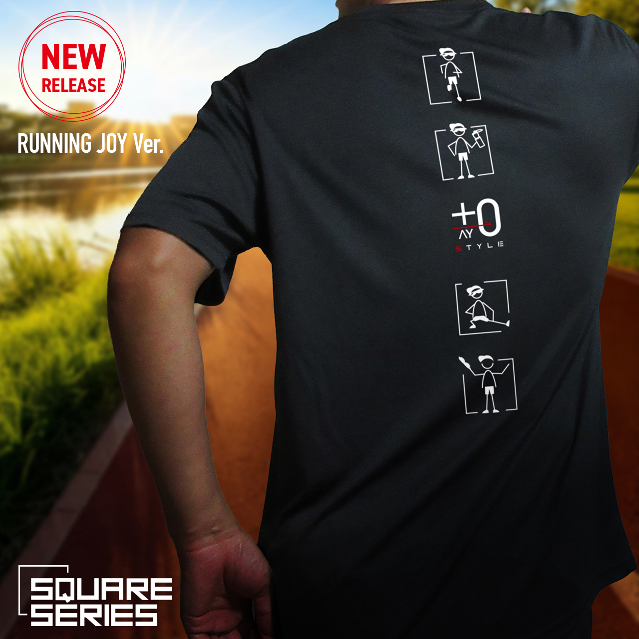 RUNNING JOY SQUARE VERTICAL GRAPHIC BACK PRINT DRY SHIRT
