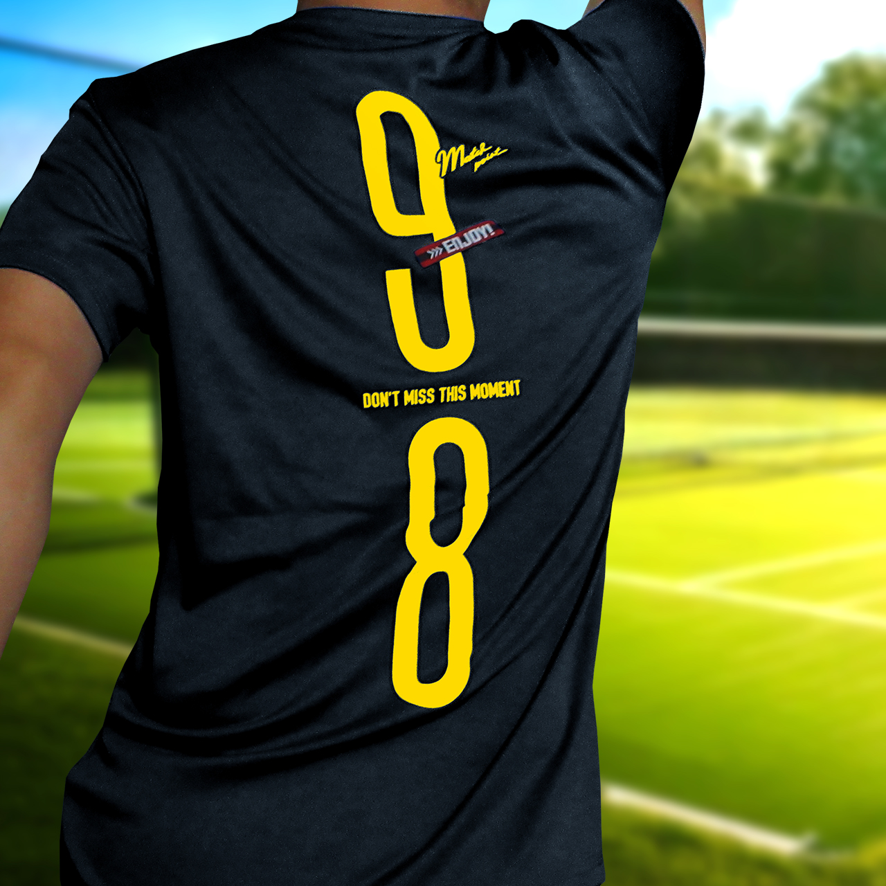 TENNIS TIE-BREAK 9-8  BACK PRINT BLACK GAME SHIRT