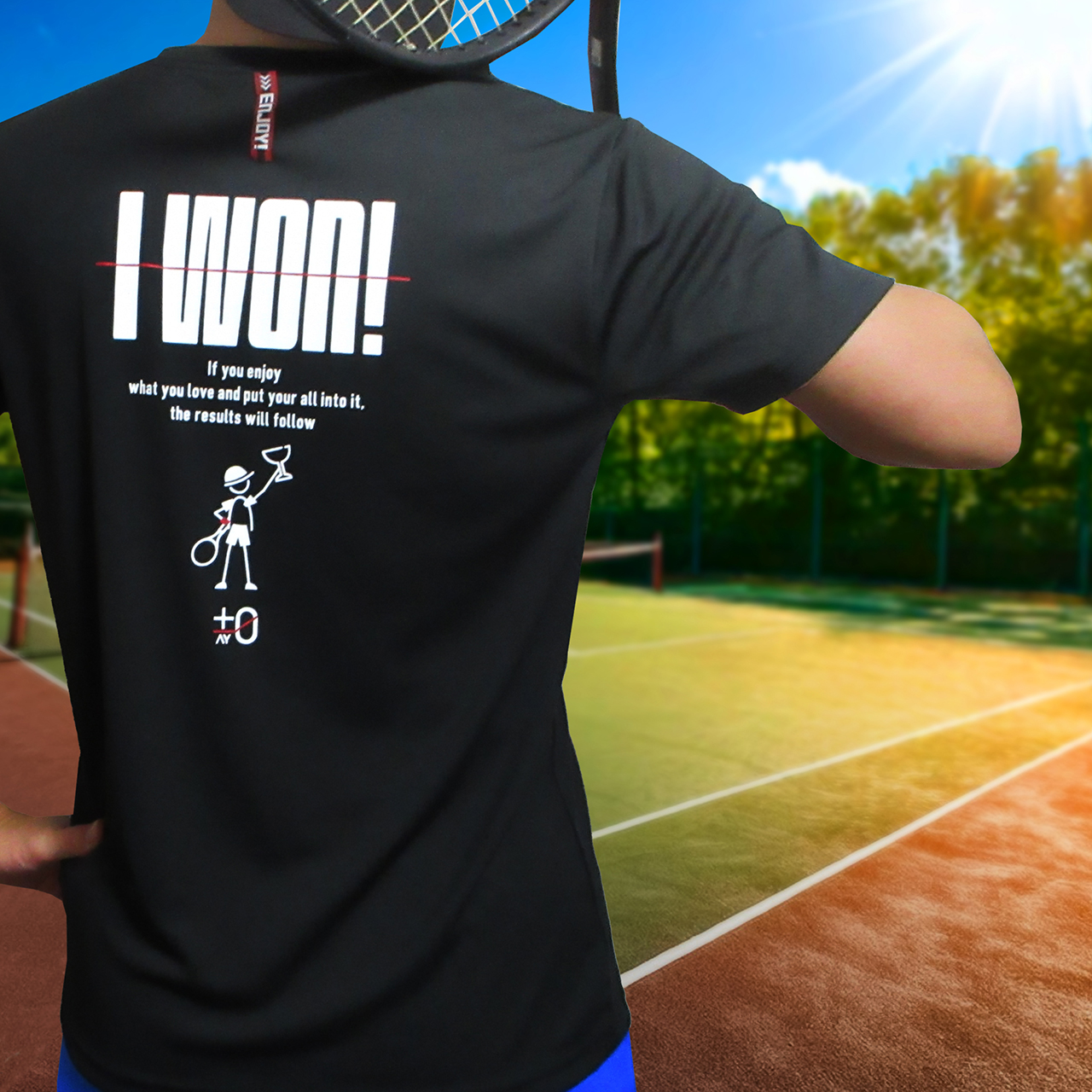 TENNIS I WON! BACK PRINT DRY SHIRT