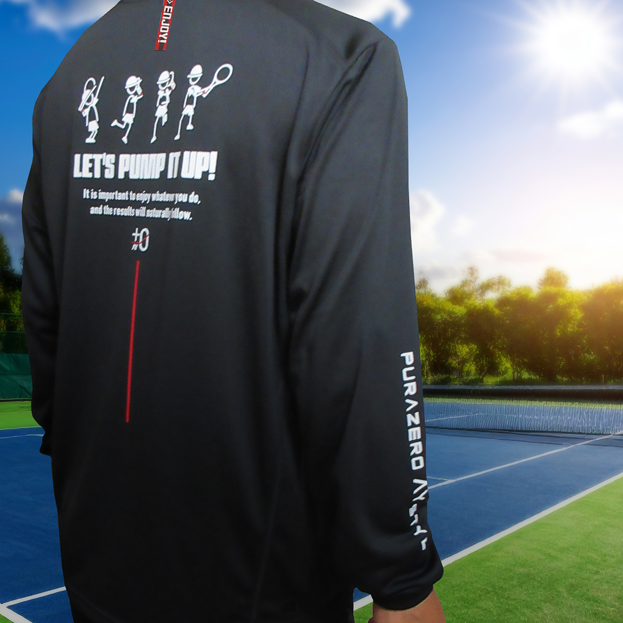 TENNIS SWING BACK PRINT  LONG SLEEVE DEODORANT DRY SHIRT